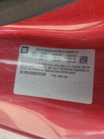 Photo 10 from auction – 2012 CHEVROLET CAMARO LT with VIN 2G1FB1E3XC9187926