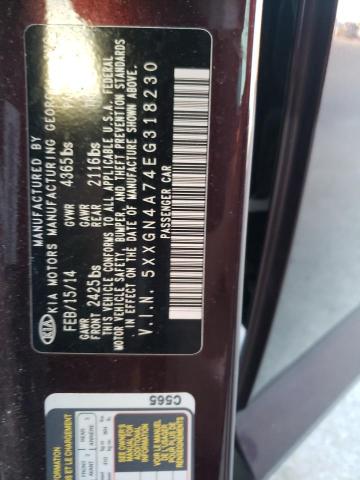 Photo 10 from auction – 2014 KIA OPTIMA EX with VIN 5XXGN4A74EG318230