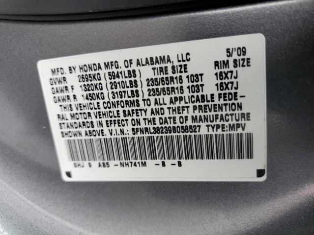 Photo 10 from auction – 2009 HONDA ODYSSEY LX with VIN 5FNRL38239B058527