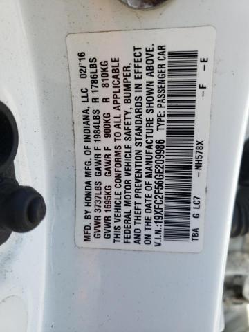 Photo 10 from auction – 2016 HONDA CIVIC LX with VIN 19XFC2F56GE209986