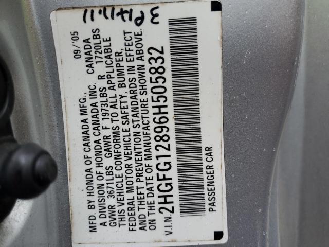 Photo 10 from auction – 2006 HONDA CIVIC EX with VIN 2HGFG12896H505832