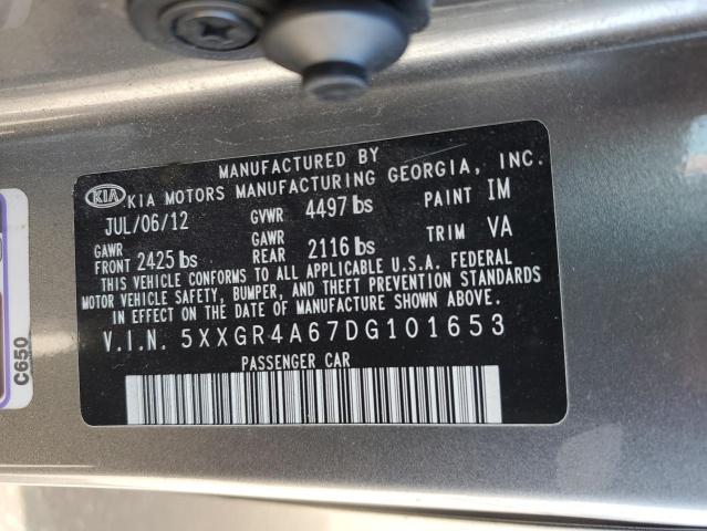 Photo 10 from auction – 2013 KIA OPTIMA SX with VIN 5XXGR4A67DG101653