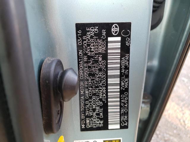 Photo 10 from auction – 2016 TOYOTA PRIUS with VIN JTDKARFU3G3012933