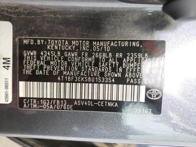 Photo 10 from auction – 2011 TOYOTA CAMRY BASE with VIN 4T1BF3EK5BU153354