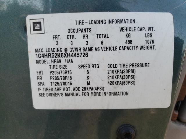 Photo 10 from auction – 1999 BUICK LESABRE LI with VIN 1G4HR52K6XH445726