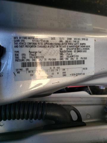 Photo 10 from auction – 2012 FORD FOCUS S with VIN 1FAHP3E20CL308806