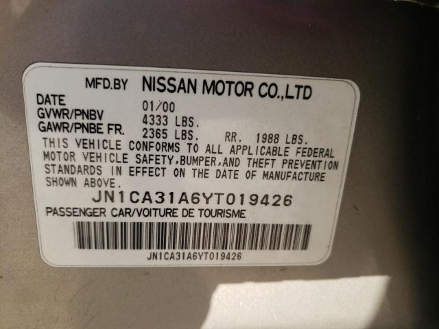 Photo 10 from auction – 2000 NISSAN MAXIMA GLE with VIN JN1CA31A6YT019426