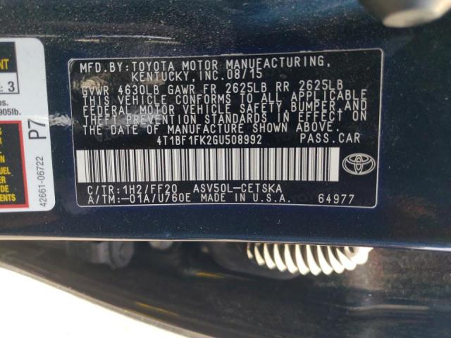 Foto 10 de la subasta – 2016 TOYOTA CAMRY LE con VIN 4T1BF1FK2GU508992