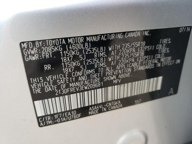 Foto 10 de la subasta – 2014 TOYOTA RAV4 LIMIT con VIN 2T3DFREV3EW209681