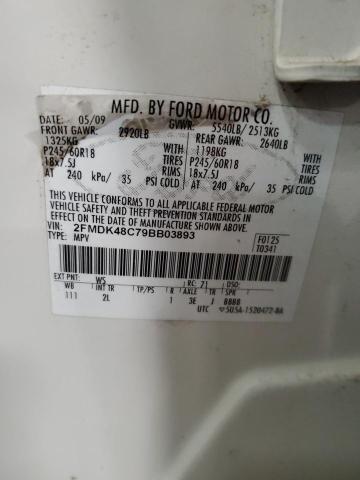 Photo 10 from auction – 2009 FORD EDGE SEL with VIN 2FMDK48C79BB03893