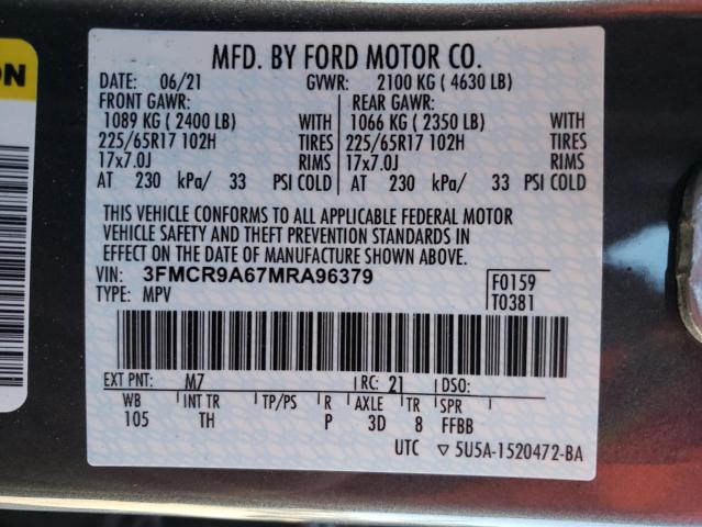 Photo 10 from auction – 2021 FORD BRONCO SPO with VIN 3FMCR9A67MRA96379
