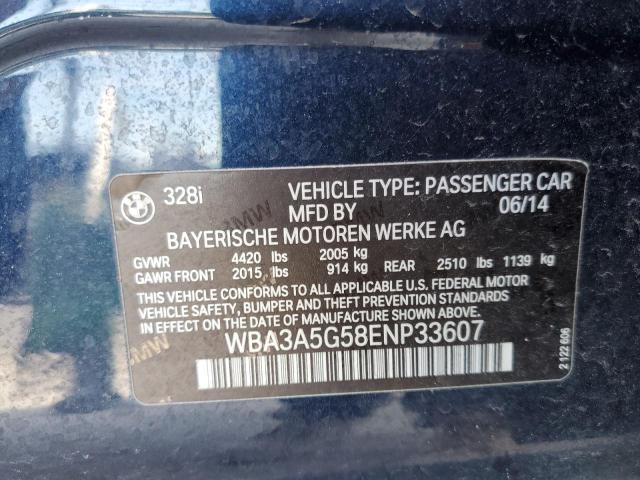 Photo 10 from auction – 2014 BMW 328 I with VIN WBA3A5G58ENP33607
