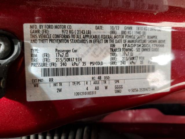 Photo 10 from auction – 2013 FORD FOCUS SE with VIN 1FADP3K20DL176568