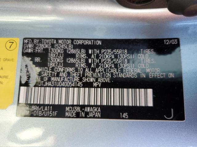 Photo 10 from auction – 2004 LEXUS RX 330 with VIN JTJHA31U040054145