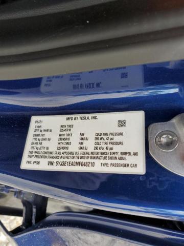 Photo 10 from auction – 2021 TESLA MODEL 3 with VIN 5YJ3E1EA0MF048210