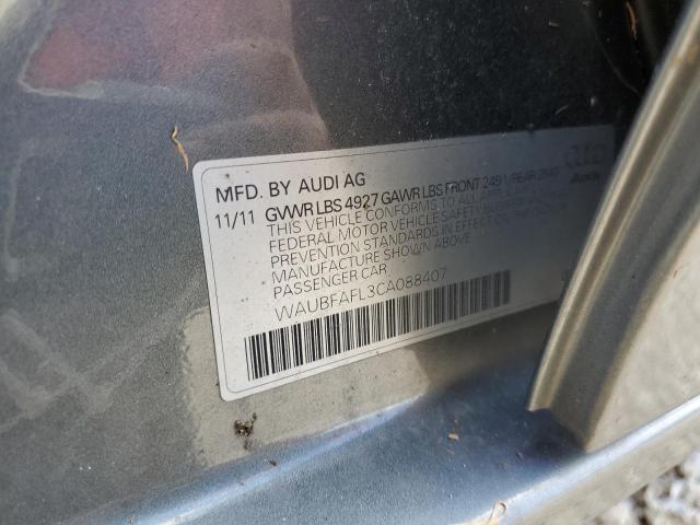 Photo 10 from auction – 2012 AUDI A4 PREMIUM with VIN WAUBFAFL3CA088407