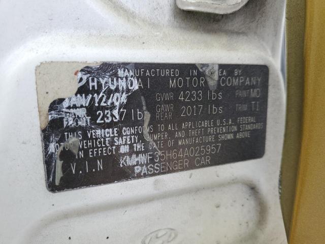 Photo 10 from auction – 2004 HYUNDAI SONATA gls with VIN KMHWF35H64A025957
