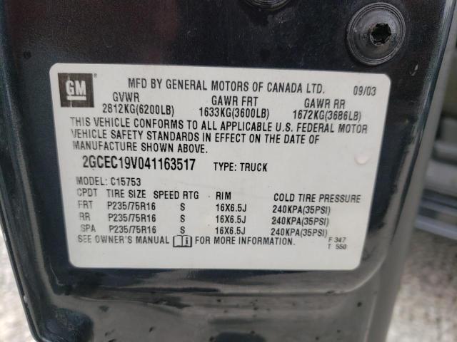 Photo 10 from auction – 2004 CHEVROLET SILVERADO with VIN 2GCEC19V041163517