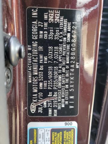 Photo 10 from auction – 2011 KIA SORENTO BA with VIN 5XYKT4A28BG084721