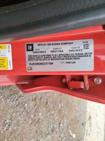 Photo 10 from auction – 2016 CHEVROLET SPARK 1LT with VIN KL8CD6SA6GC571584