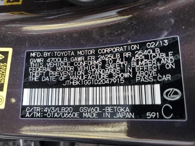 Photo 10 from auction – 2013 LEXUS ES 350 with VIN JTHBK1GG1D2047915