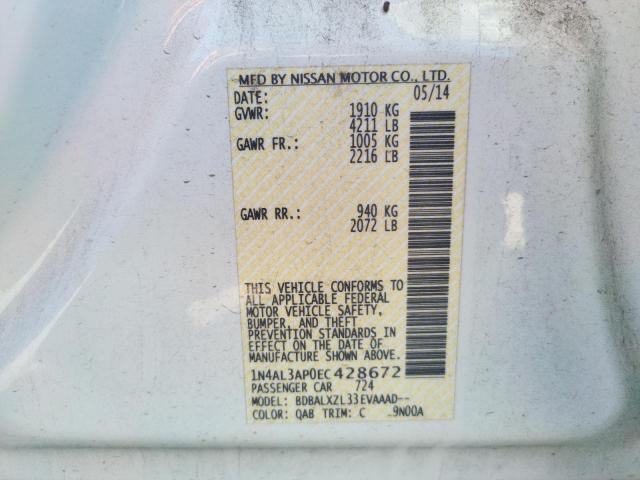 Photo 10 from auction – 2014 NISSAN ALTIMA 2.5 with VIN 1N4AL3AP0EC428672