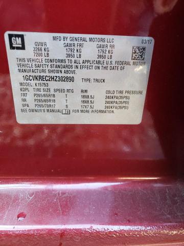 Photo 10 from auction – 2017 CHEVROLET SILVERADO with VIN 1GCVKREC2HZ302890