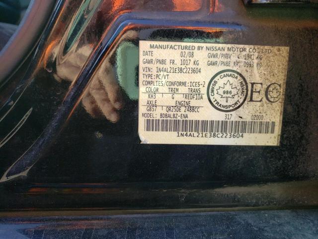 Photo 10 from auction – 2008 NISSAN ALTIMA 2.5 with VIN 1N4AL21E38C223604