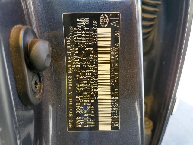Photo 10 from auction – 2009 TOYOTA COROLLA BA with VIN 2T1BU40E19C017232