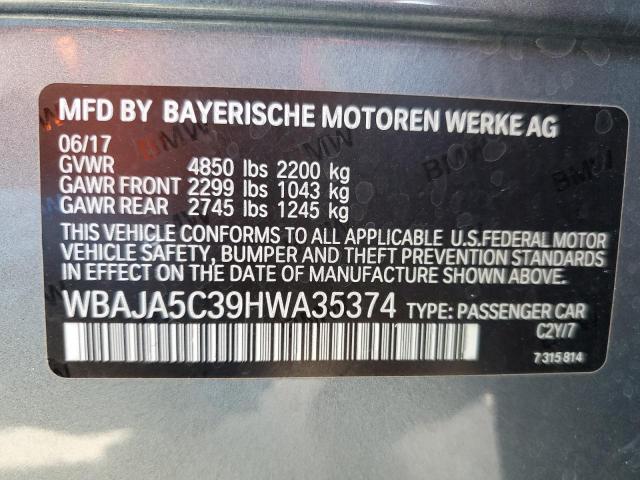 Photo 10 from auction – 2017 BMW 530 I with VIN WBAJA5C39HWA35374