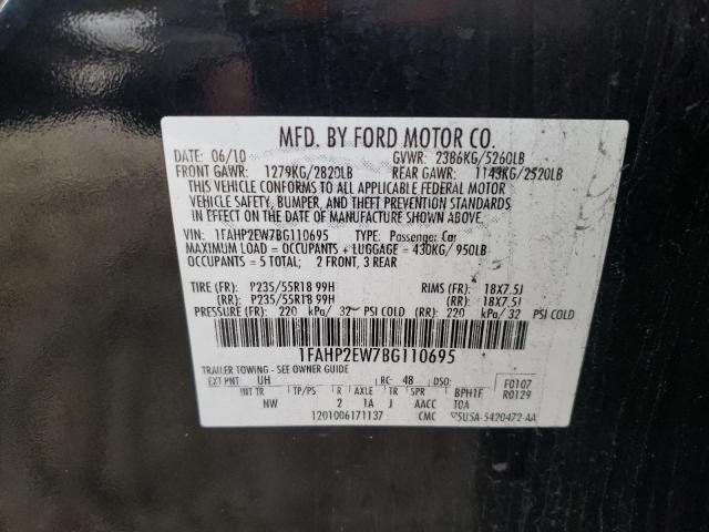 Photo 10 from auction – 2011 FORD TAURUS SEL with VIN 1FAHP2EW7BG110695