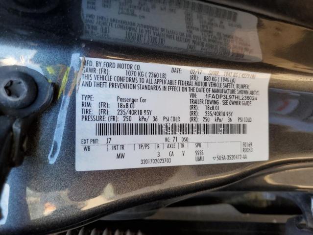 Foto 10 de la subasta – 2017 FORD FOCUS ST con VIN 1FADP3L97HL236024