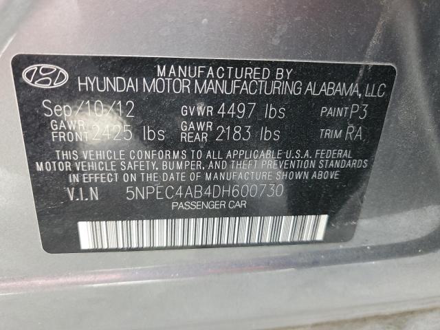 Photo 10 from auction – 2013 HYUNDAI SONATA SE with VIN 5NPEC4AB4DH600730