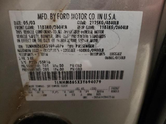 Photo 10 from auction – 2003 LINCOLN LS with VIN 1LNHM86SX3Y694079
