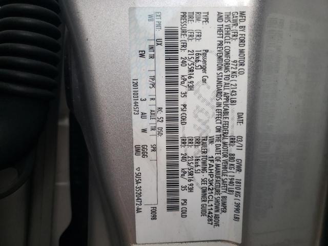 Photo 10 from auction – 2012 FORD FOCUS SE with VIN 1FAHP3K21CL114287