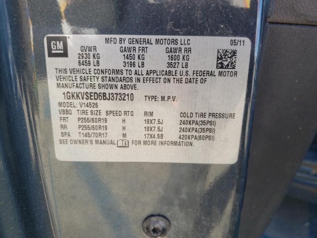 Photo 10 from auction – 2011 GMC ACADIA SLT with VIN 1GKKVSED6BJ373210