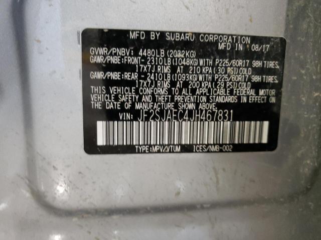 Photo 10 from auction – 2018 SUBARU FORESTER with VIN JF2SJAEC4JH467831
