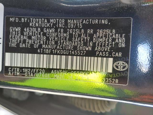 Photo 10 from auction – 2016 TOYOTA CAMRY LE with VIN 4T1BF1FK0GU145527