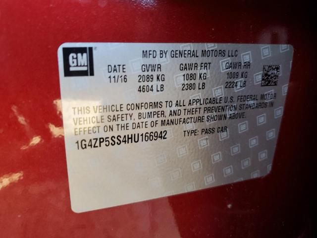 Photo 10 from auction – 2017 BUICK LACROSSE E with VIN 1G4ZP5SS4HU166942