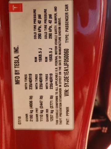 Photo 10 from auction – 2018 TESLA MODEL 3 with VIN 5YJ3E1EA1JF050060