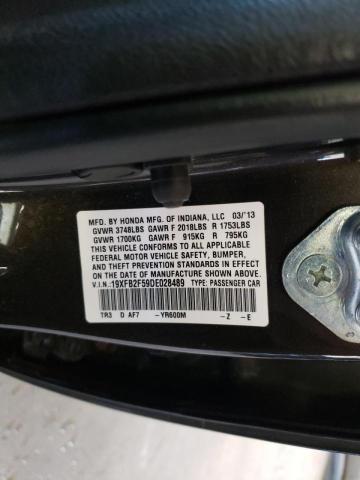 Photo 10 from auction – 2013 HONDA CIVIC LX with VIN 19XFB2F59DE028489