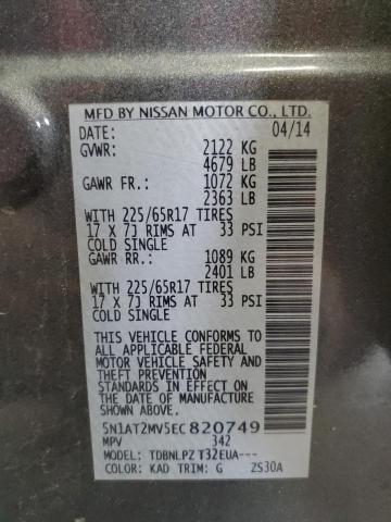 Photo 10 from auction – 2014 NISSAN ROGUE S with VIN 5N1AT2MV5EC820749