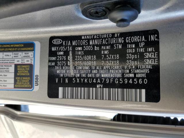 Photo 10 from auction – 2015 KIA SORENTO EX with VIN 5XYKU4A79FG594560