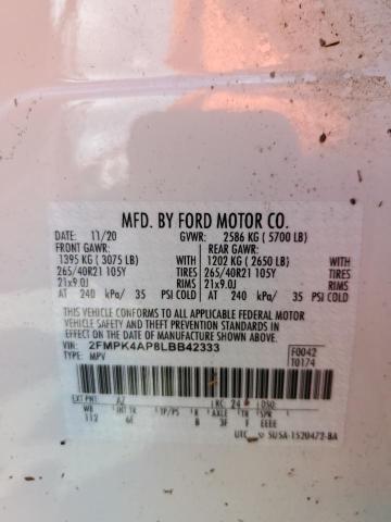 Photo 10 from auction – 2020 FORD EDGE ST with VIN 2FMPK4AP8LBB42333