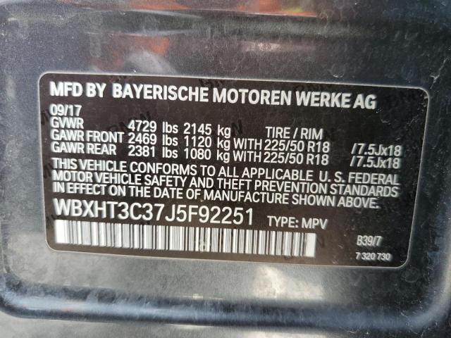 Photo 10 from auction – 2018 BMW X1 XDRIVE2 with VIN WBXHT3C37J5F92251