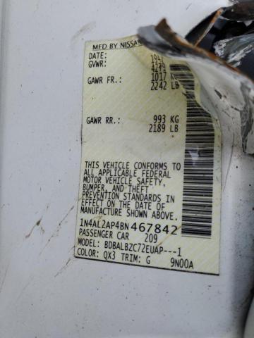 Photo 10 from auction – 2011 NISSAN ALTIMA BAS with VIN 1N4AL2AP4BN467842