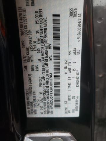 Photo 10 from auction – 2017 FORD ESCAPE S with VIN 1FMCU0F7XHUD52783