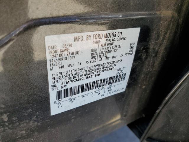 Photo 10 from auction – 2020 FORD EDGE SEL with VIN 2FMPK3J99LBA76189