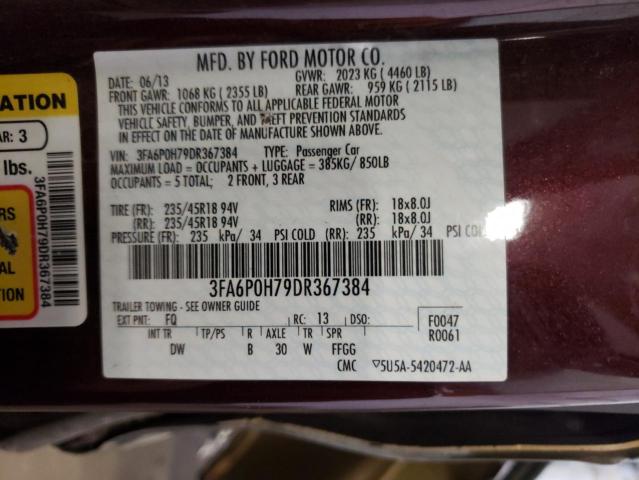 Photo 10 from auction – 2013 FORD FUSION SE with VIN 3FA6P0H79DR367384