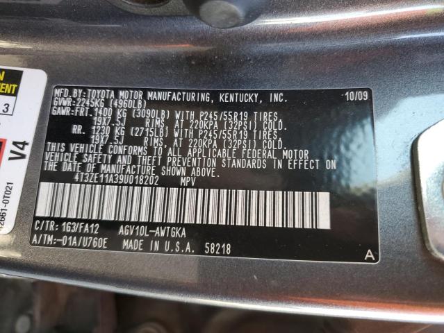 Photo 10 from auction – 2009 TOYOTA VENZA with VIN 4T3ZE11A39U018202